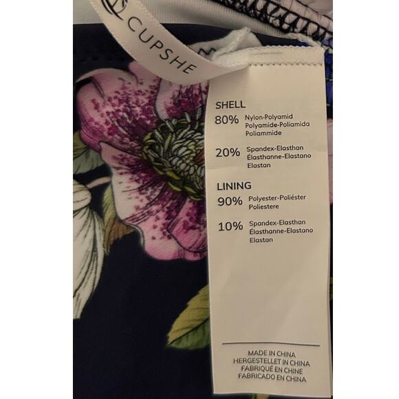 Cupshe Women's Floral Fit and Comfort 4 Way Stretch One Piece Swimsuit Size XXL - Picture 4 of 5